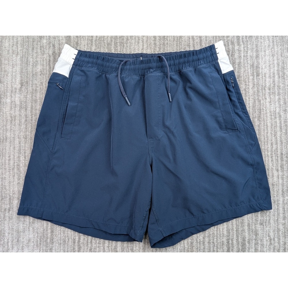 Bird Dogs Classic Boom Shorts Mens 34 Navy Blue White Athletic Casual Stretch 7"